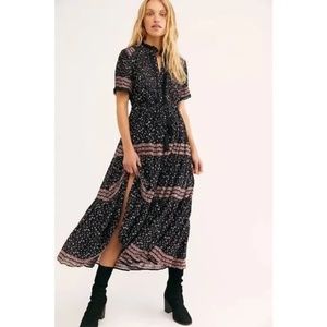 Free People Rare Feeling Printed Maxi Dress Size Large